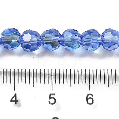 Electroplate Transparent Glass Beads Strands EGLA-A035-T6mm-L14-1