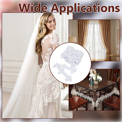 5Yards Polyester Flower Lace Ribbon OCOR-NB0002-82A-1