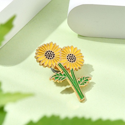 Sunflower Enamel Pins JEWB-P045-02B-G-1