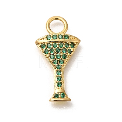 Brass Micro Pave Cubic Zirconia Pendants KK-M295-22G-01-1