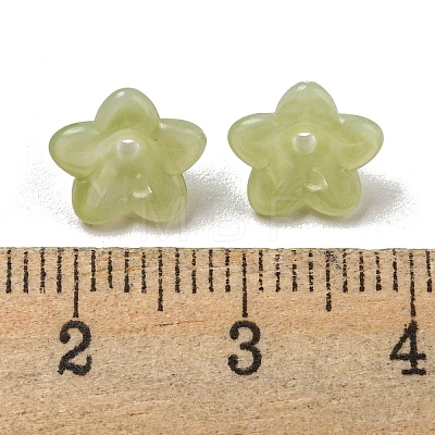 Two-tone Opaque Acrylic Bead Caps OACR-G034-07A-1