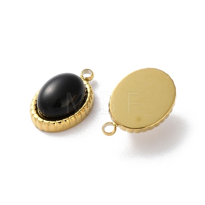 Natural Mixed Stone Oval Charms STAS-Z099-10G-1