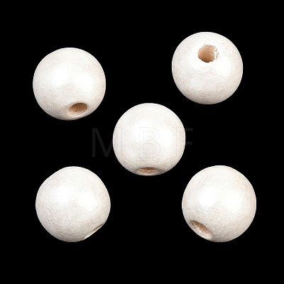 Spray Painted Wood European Beads WOOD-G029-08E-1