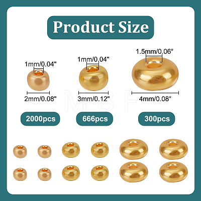 3 Styles 2966 Pcs Glass Seed Beads SEED-HY0001-18-1