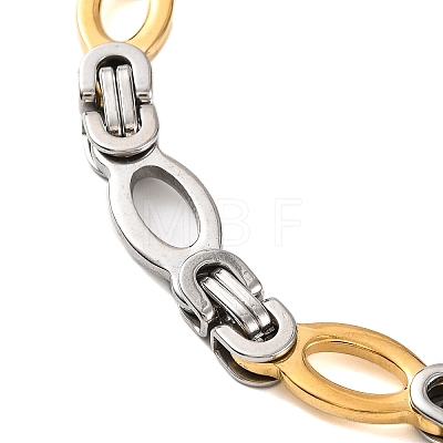 304 Stainless Steel Oval Byzantine Chain Bracelets BJEW-B078-136GP-1