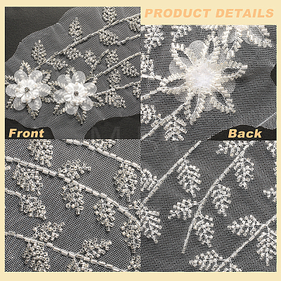 3D Flower Pattern Rayon & Polyester Sew on Appliques DIY-WH0308-361-1