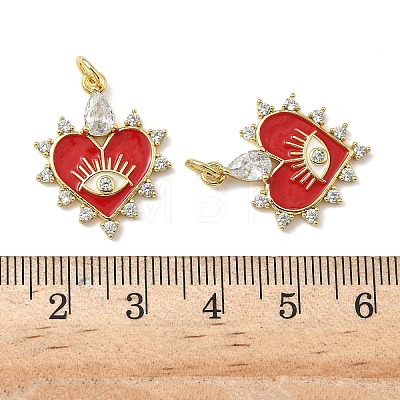 Brass Micro Pave Cubic Zirconia Pendants KK-P326-11G-02-1