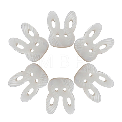 Bunny Natural Freshwater Shell Beads SHEL-CJ0001-13-1