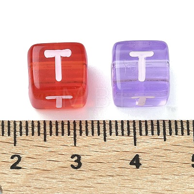 Spray Painted Transparent Acrylic Beads MACR-K365-07T-1