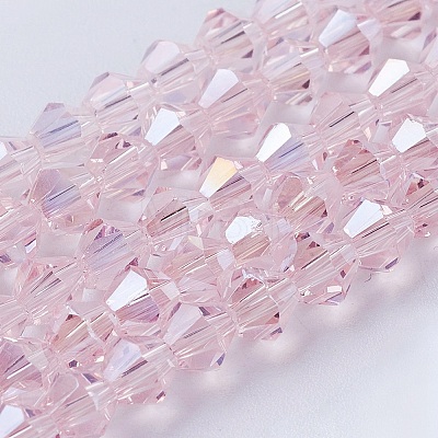 Transparent Electroplate Glass Beads Strands LS-EGLA-A039-T4mm-B26-1