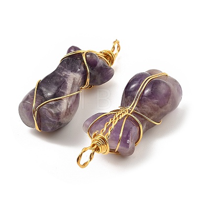 Natural Amethyst Pendants G-K338-30G-04-1