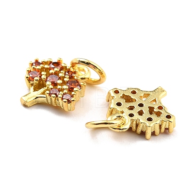 Brass Micro Pave Cubic Zirconia Charms KK-A156-11G-RS-1