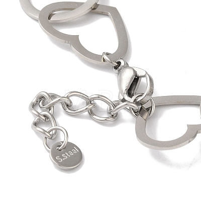 Flower & Heart 304 Stainless Steel Link Chain Bracelets for Women BJEW-I315-13P-1