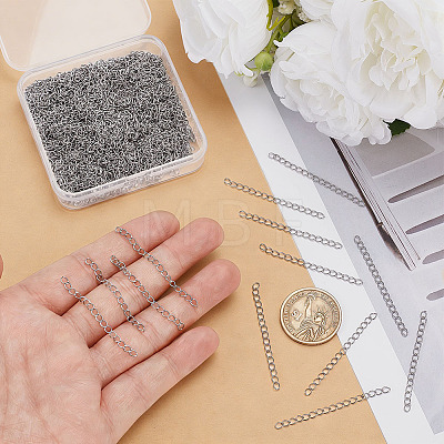 240Pcs 304 Stainless Steel Chain Extender STAS-ME0003-79-1