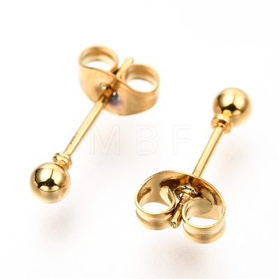 304 Stainless Steel Ball Stud Earrings EJEW-C501-10A-1