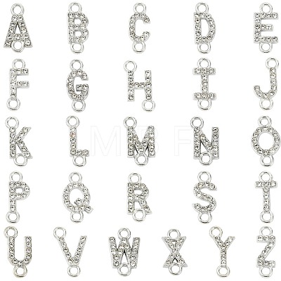 26Pcs 26 Styles Alloy Crystal Rhinestone Connector Charms FIND-CJZ0001-001P-1