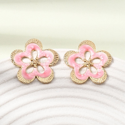304 Stainless Steel Enamel Stud Earrings SA-CBA0141-02G-1