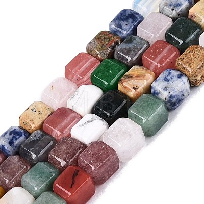 Natural & Synthetic Mixed Gemstone Beads Strands G-Q608-10-1