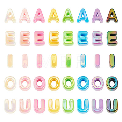 50Pcs 5 Styles UV Plating Opaque Acrylic Beads PACR-TA0001-31C-1