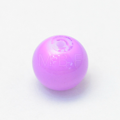 Spray Painted Opaque Glass Round Beads DGLA-Q016-8mm-M-1