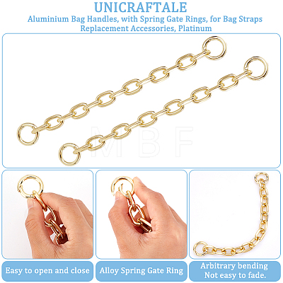 Unicraftale 4Pcs Aluminium Bag Extender Chains FIND-UN0002-14-1