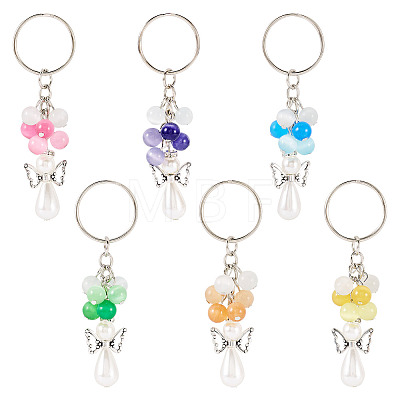 6Pcs Cat Eye Keychain KEYC-TAC00043-1