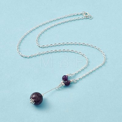 3Pcs Natural Gemstones Pendant Necklaces NJEW-FS0001-04-1