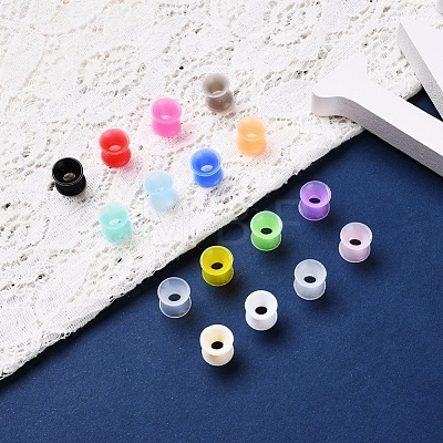 32Pcs 16 Colors Silicone Thin Ear Gauges Flesh Tunnels Plugs FIND-YW0001-17A-1