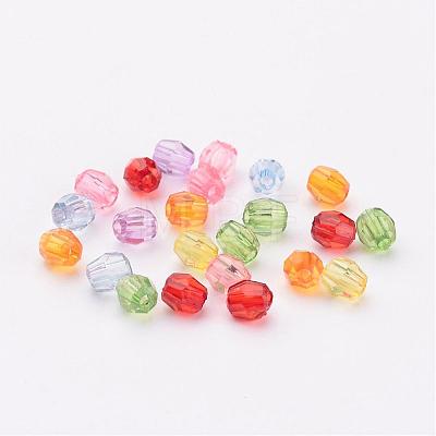 Mixed Color Transparent Acrylic Faceted Round Beads X-DB4MMM-1