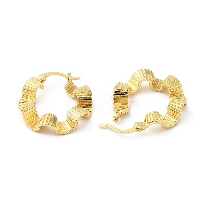 Twist Donut Rack Plating Brass Hoop Earrings EJEW-A027-04G-1