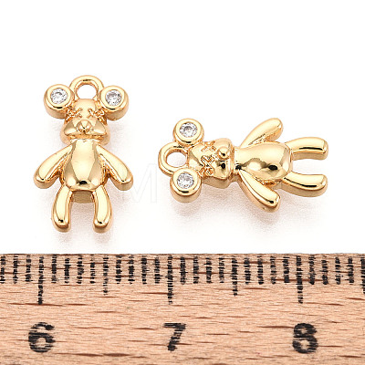 Brass Micro Pave Clear Cubic Zirconia Pendants KK-T078-02G-06-1