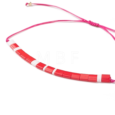 Glass Seed Link Bracelet BJEW-JB08894-05-1