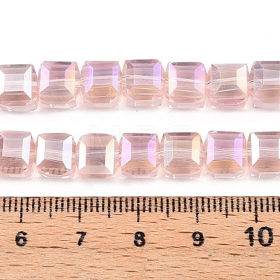 Electroplate Glass Beads Strands EGLA-D018-8x8mm-32-1