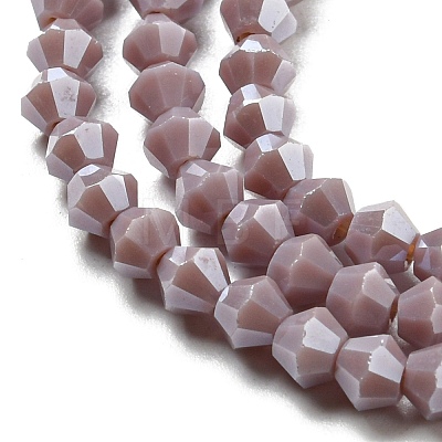 Opaque Solid Color Electroplate Glass Beads Strands EGLA-A039-P4mm-A13-1