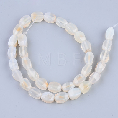 Natural White Agate Beads Strands G-S359-127-1