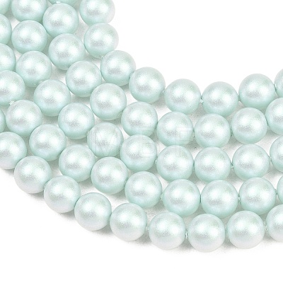 Frosted Glass Pearl Beads Strands GLAA-A044-08A-05-1