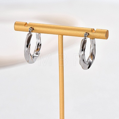 304 Stainless Steel Twisted Hoop Earrings for Women XW8366-2-1