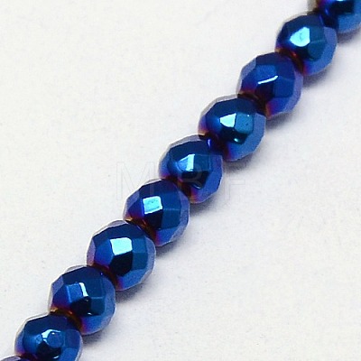 Electroplate Non-magnetic Synthetic Hematite Beads Strands G-J169B-4mm-03-1