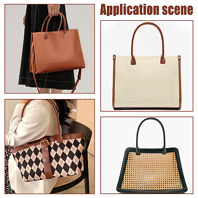   4Pcs 2 Colors PU Imitation Leather Sew On Bag Handles FIND-PH0006-34-1
