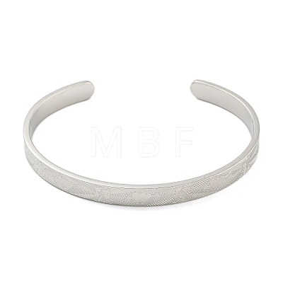 Stainless Steel Open Cuff Bangles for Women BJEW-G708-01B-P-1