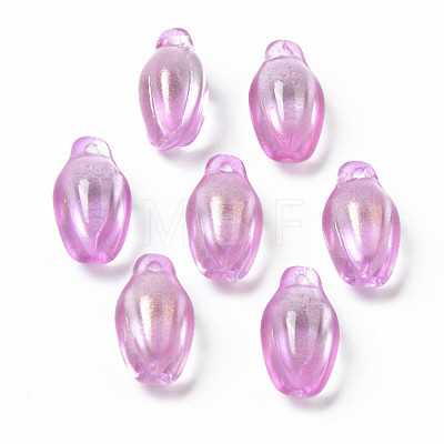 Transparent Spray Painted Glass Pendants GLAA-S190-016A-04-1