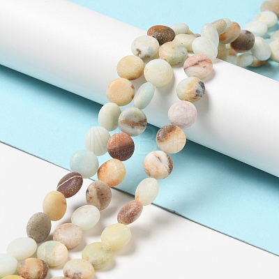 Frosted Natural Flower Amazonite Beads Strands G-P489-04-1
