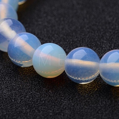 Round Opal Beaded Stretch Bracelets BJEW-O118-10-1