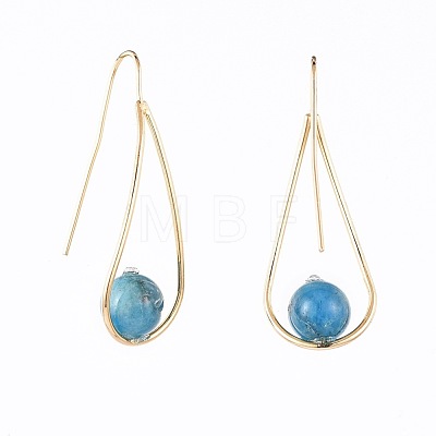 Natural Apatite Dangle Earrings EJEW-JE03595-05-1