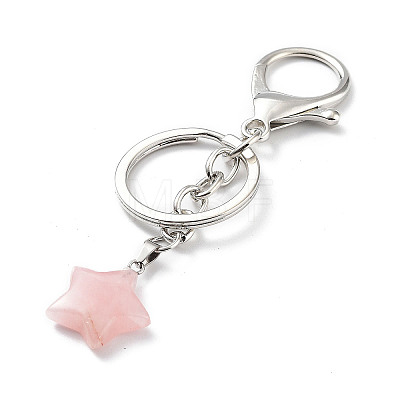 Natural Rose Quartz Keychain KEYC-M022-02A-1