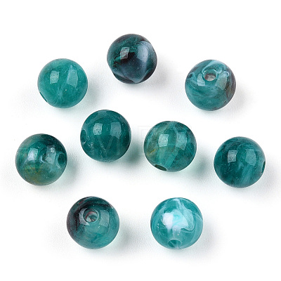 Round Imitation Gemstone Acrylic Beads OACR-R029-8mm-17-1