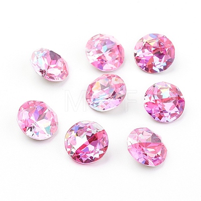 Pointed Back & Back Plated K9 Glass Rhinestone Cabochons RGLA-J012-10mm-209LS-1