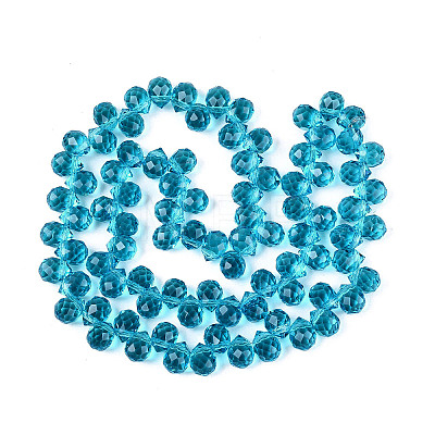 Transparent Glass Beads Strands GLAA-Q116-01A-B13-1