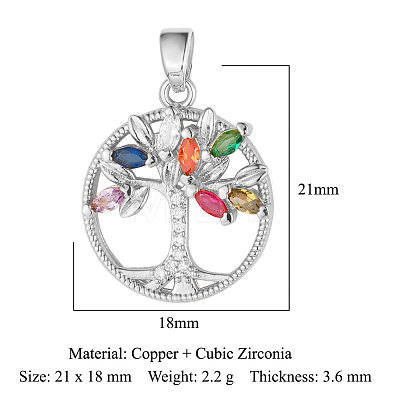 Brass Micro Pave Cubic Zirconia Pendants ZIRC-OY001-51-1
