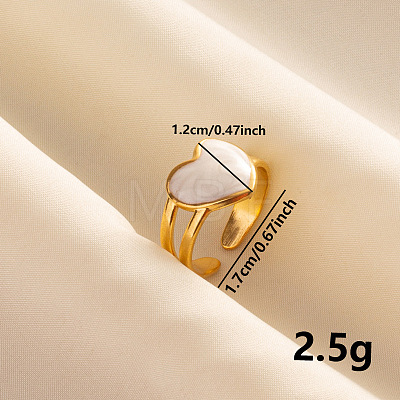 Stylish 304 Stainless Steel Enamel Cuff Ring KZ3885-2-1